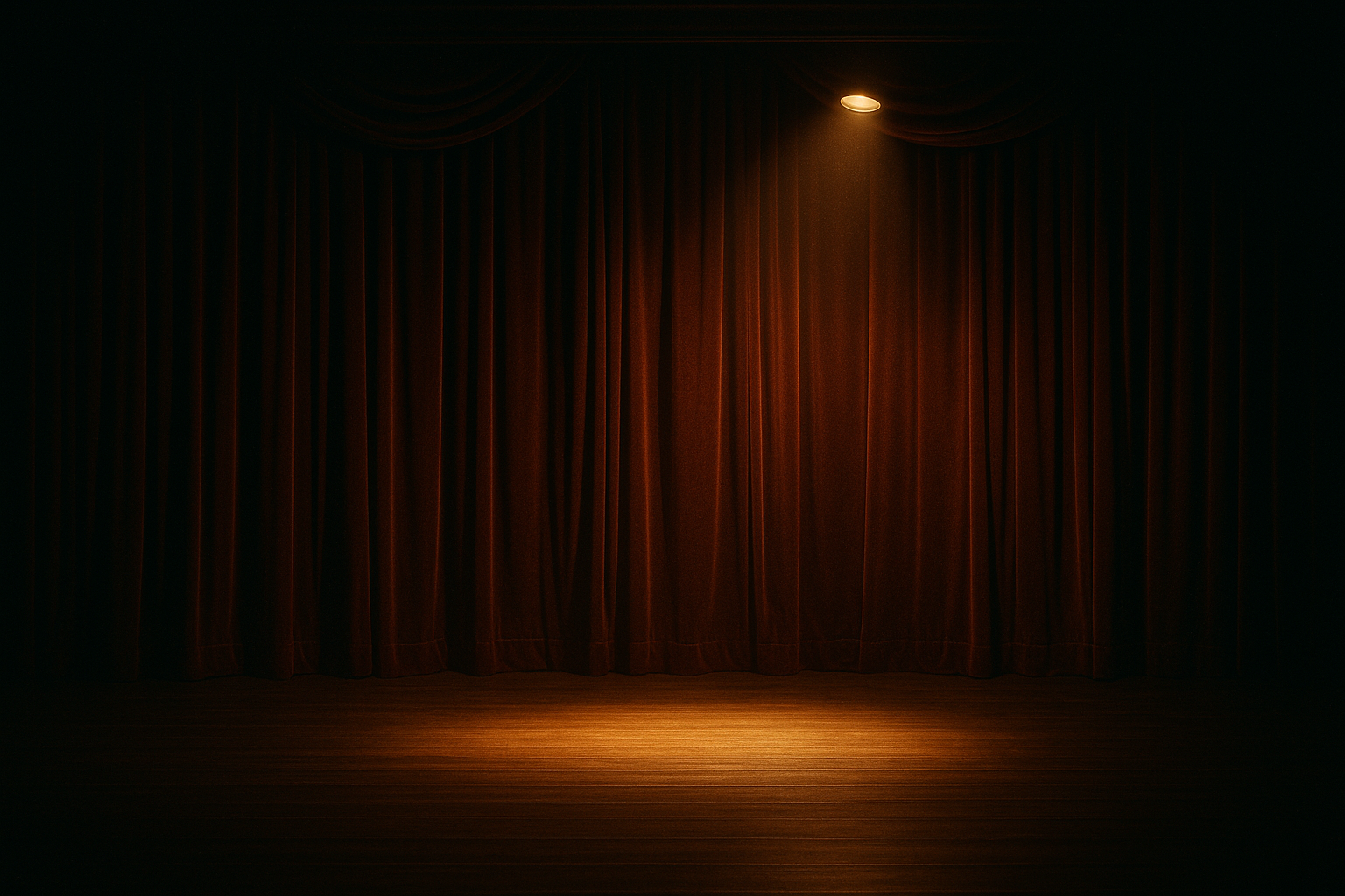 Theater stage under spotlight